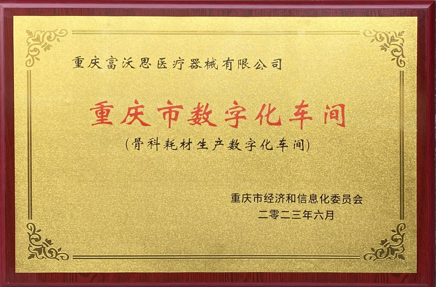 喜報|富沃思醫(yī)療上榜2023年重慶市數(shù)字化車間